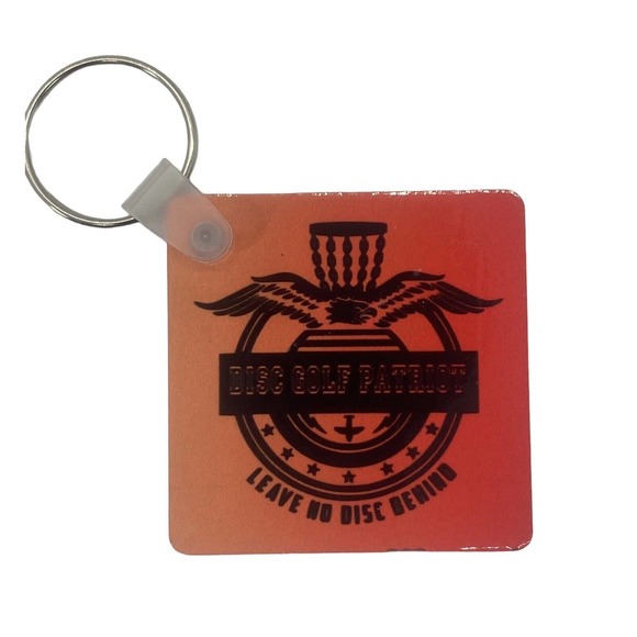 Disc Golf Keychain DISCGOLF PATRIOT Orange Red Gradient Custom Made Key Ring - Picture 2 of 7
